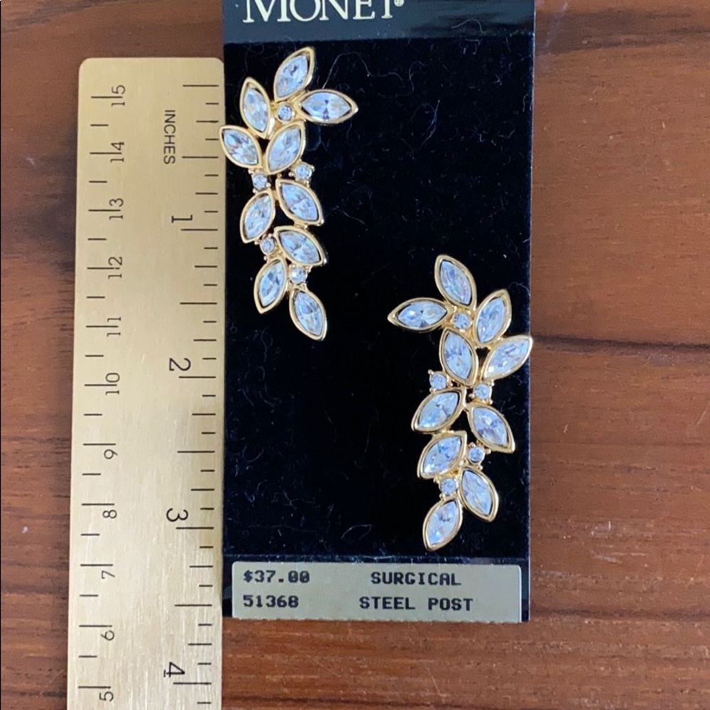 Vintage Monet rhinestone post earrings